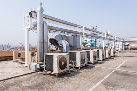 Air Conditioning Compressor On The Rooftop Terrace