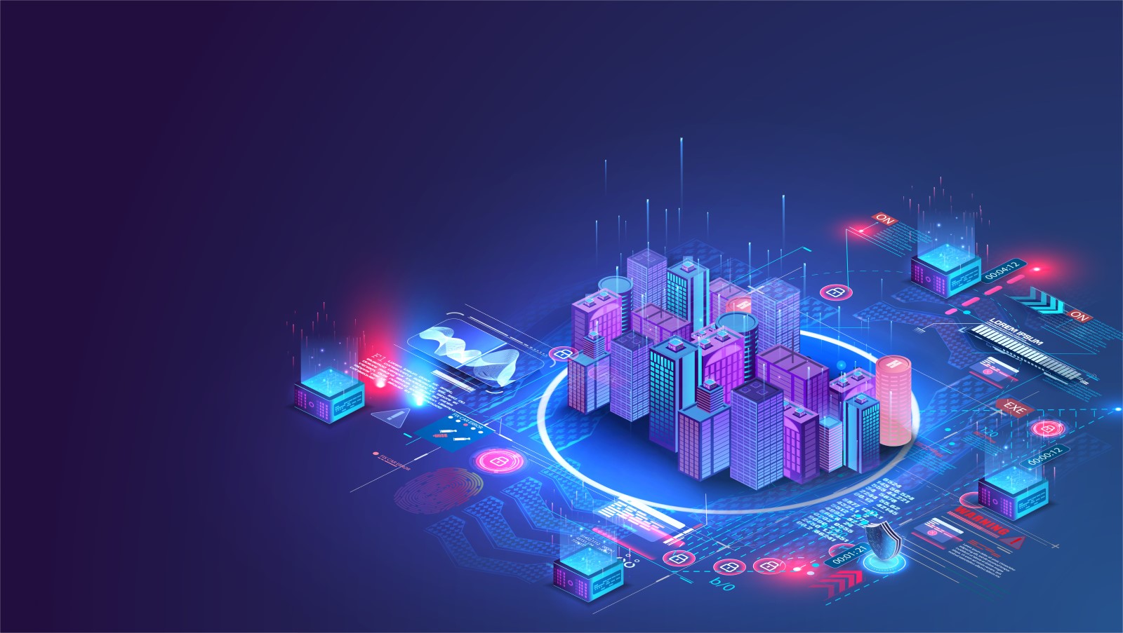 smart-city-or-intelligent-building-isometric-vector